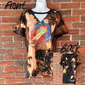 Journey Tee! Distressed & bleached by hand!